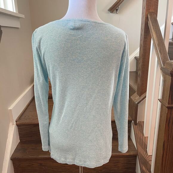 Vineyard Vines Heathered Blue Boatneck Simple Tee Size Medium - Picture 3 of 8